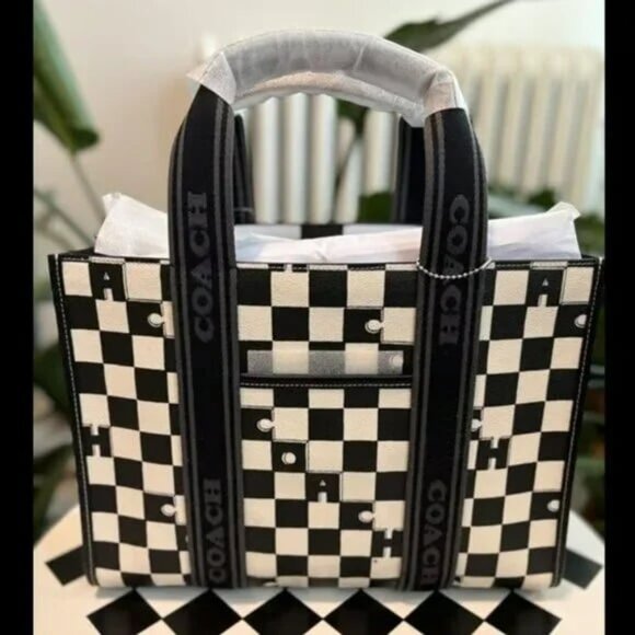 Smith Coach Checkerboard Tote Bag - Picture 1 of 6